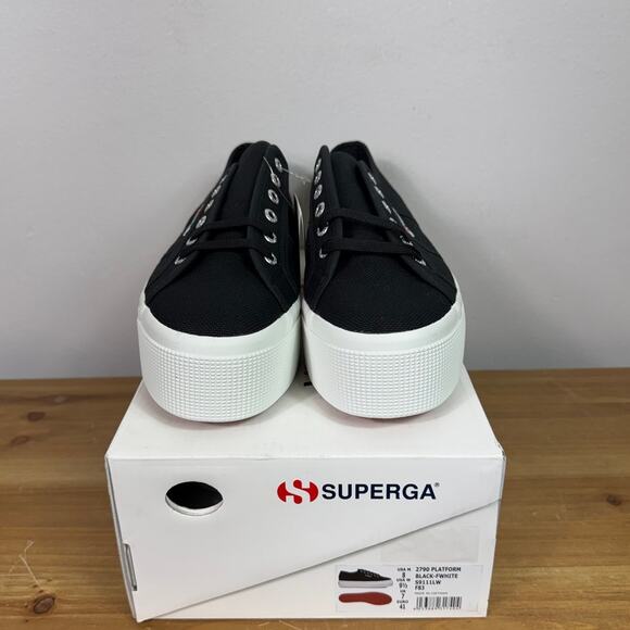 New Superga 2790 Platform Sneakers in Black Women's Size 9.5 - Picture 9 of 9